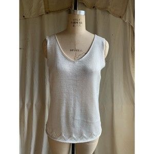 Oscar by Oscar de la Renta white Knit Tank Top XL